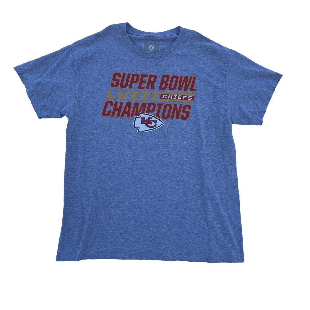 Kansas City KC Chiefs Short Sleeve T shirt Size L Super Bowl Champions LVIII